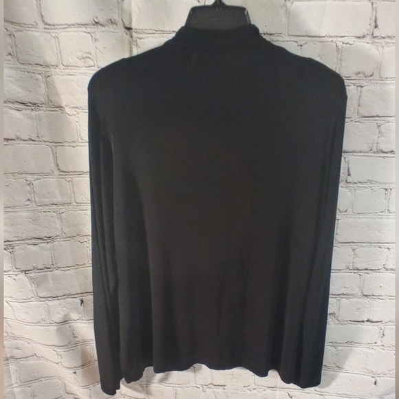 Chicos Travelers Black Size 1 Button Long Sleeve Spandex Shirt - Picture 3 of 16
